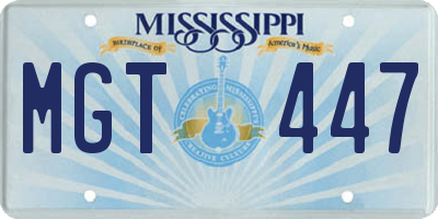 MS license plate MGT447