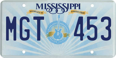 MS license plate MGT453