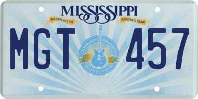 MS license plate MGT457