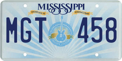MS license plate MGT458