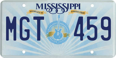 MS license plate MGT459