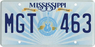 MS license plate MGT463