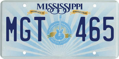 MS license plate MGT465