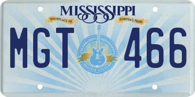 MS license plate MGT466