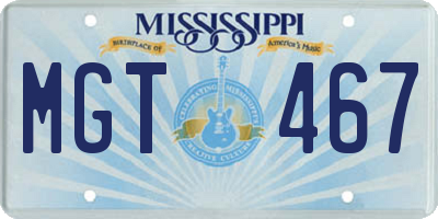 MS license plate MGT467