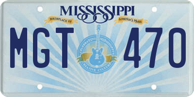 MS license plate MGT470