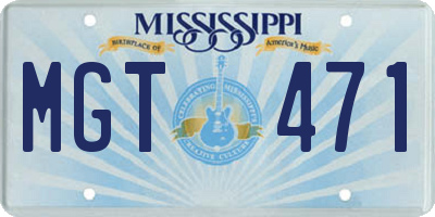 MS license plate MGT471