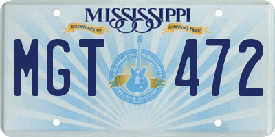 MS license plate MGT472