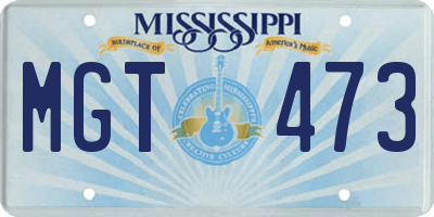 MS license plate MGT473