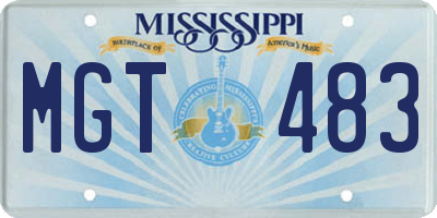 MS license plate MGT483