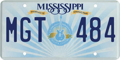 MS license plate MGT484