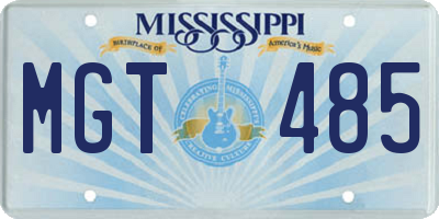 MS license plate MGT485