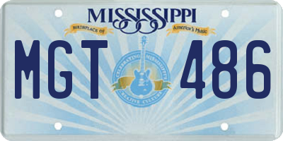 MS license plate MGT486