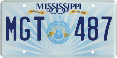 MS license plate MGT487