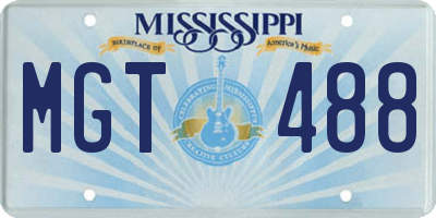 MS license plate MGT488