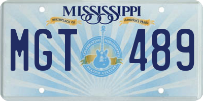 MS license plate MGT489