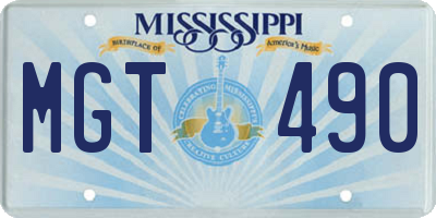 MS license plate MGT490