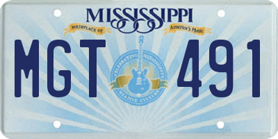 MS license plate MGT491