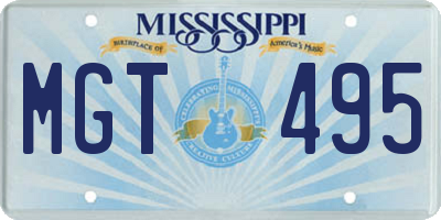 MS license plate MGT495