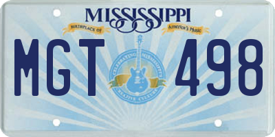 MS license plate MGT498