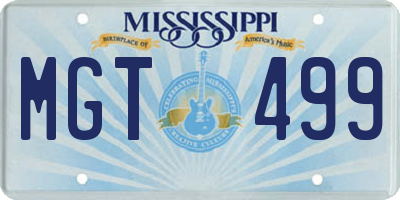 MS license plate MGT499