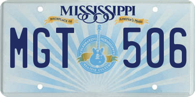 MS license plate MGT506