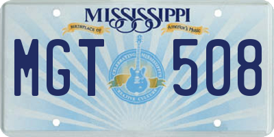 MS license plate MGT508