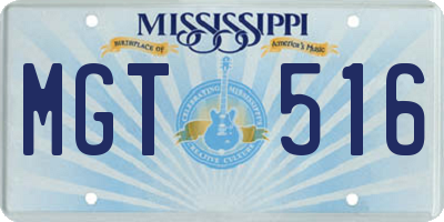 MS license plate MGT516