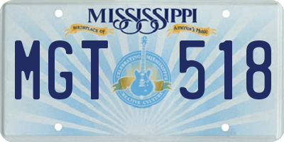MS license plate MGT518
