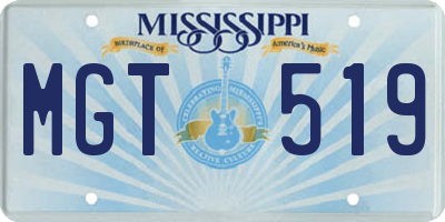 MS license plate MGT519