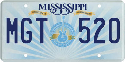 MS license plate MGT520