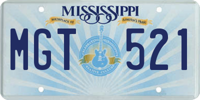 MS license plate MGT521