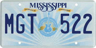 MS license plate MGT522
