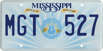 MS license plate MGT527