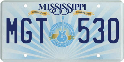 MS license plate MGT530