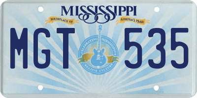 MS license plate MGT535