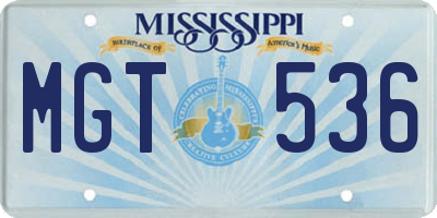 MS license plate MGT536
