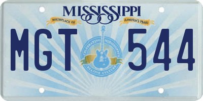 MS license plate MGT544