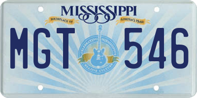 MS license plate MGT546