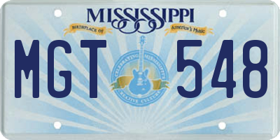 MS license plate MGT548
