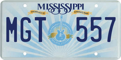 MS license plate MGT557