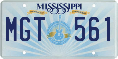 MS license plate MGT561