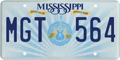 MS license plate MGT564