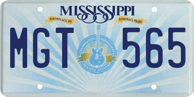 MS license plate MGT565