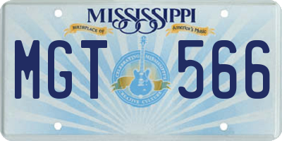 MS license plate MGT566