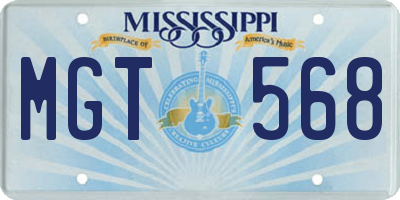 MS license plate MGT568