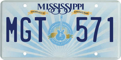 MS license plate MGT571