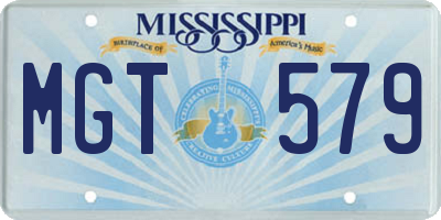 MS license plate MGT579