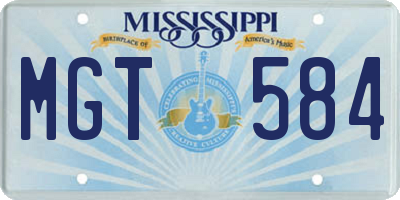 MS license plate MGT584