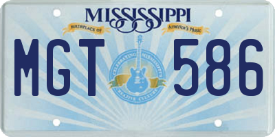 MS license plate MGT586